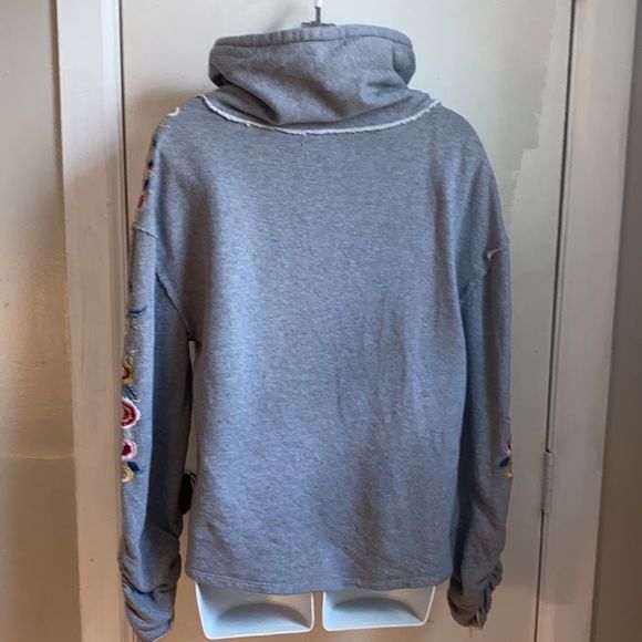 SUNDANCE Botanic Embroidered Cowl-neck Sweatshirt-S - Picture 4 of 7